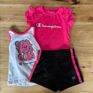 Champion Toddler Girl Pink and White Summer Set 2T